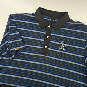 Dunning Golf Tpc Craig Ranch Striped Polo Shirt DN800523 Mens Black Blue Size XL